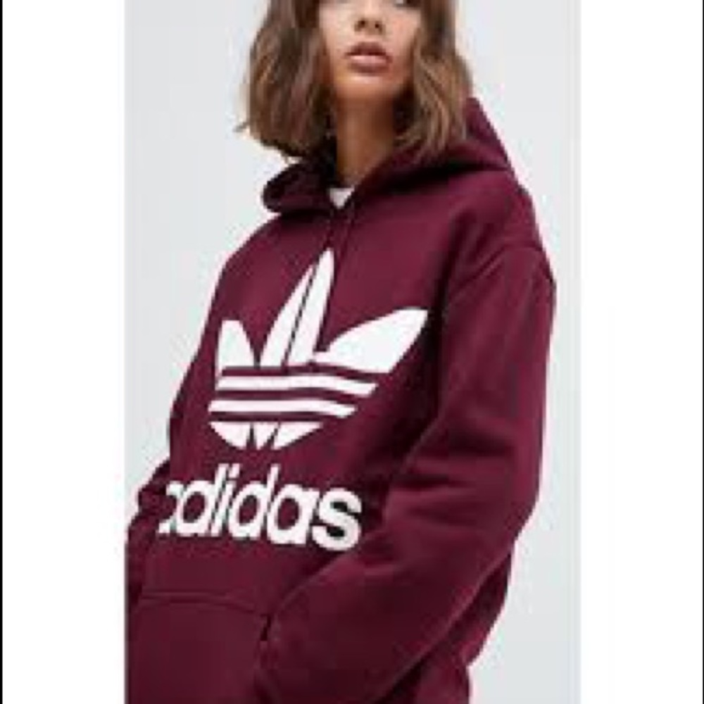 Adidas Burgundy Hoodie/Sweatshirt